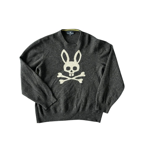 Psycho Bunny Vandam Skull Merino Wool Crewneck Pullover Sweater Size 3XL‎